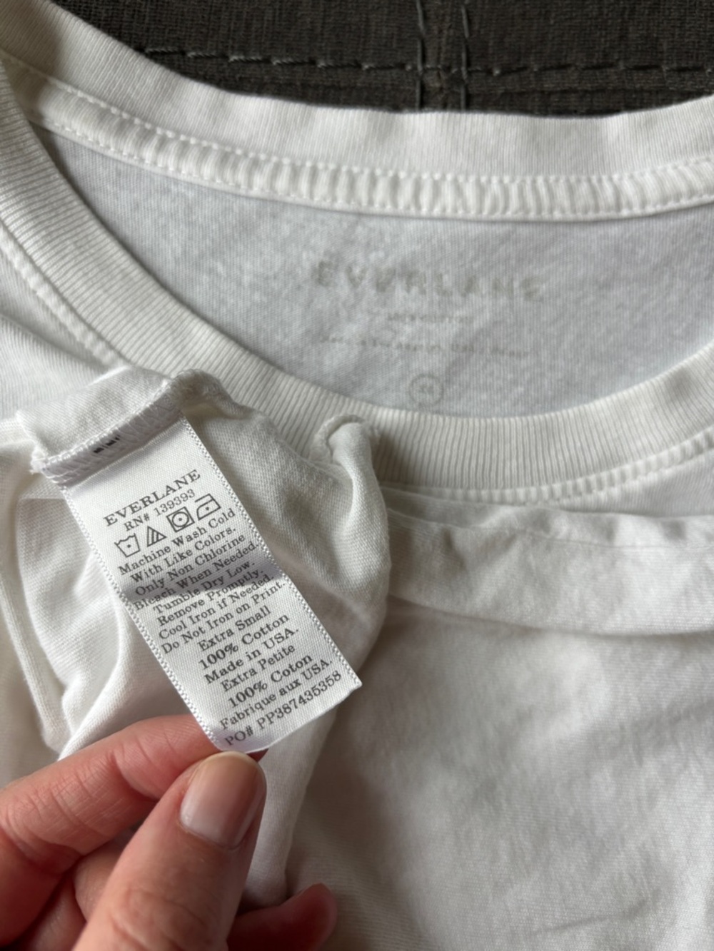 Everlane 100% Cotton Boxy Crop Tee Shirt White XS - Picture 4 of 5